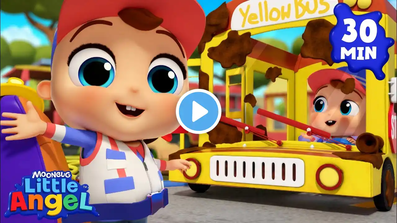 Wheels on the Bus (Yellow School Bus Edition) | Little Angel | Kids Songs & Nursery Rhymes