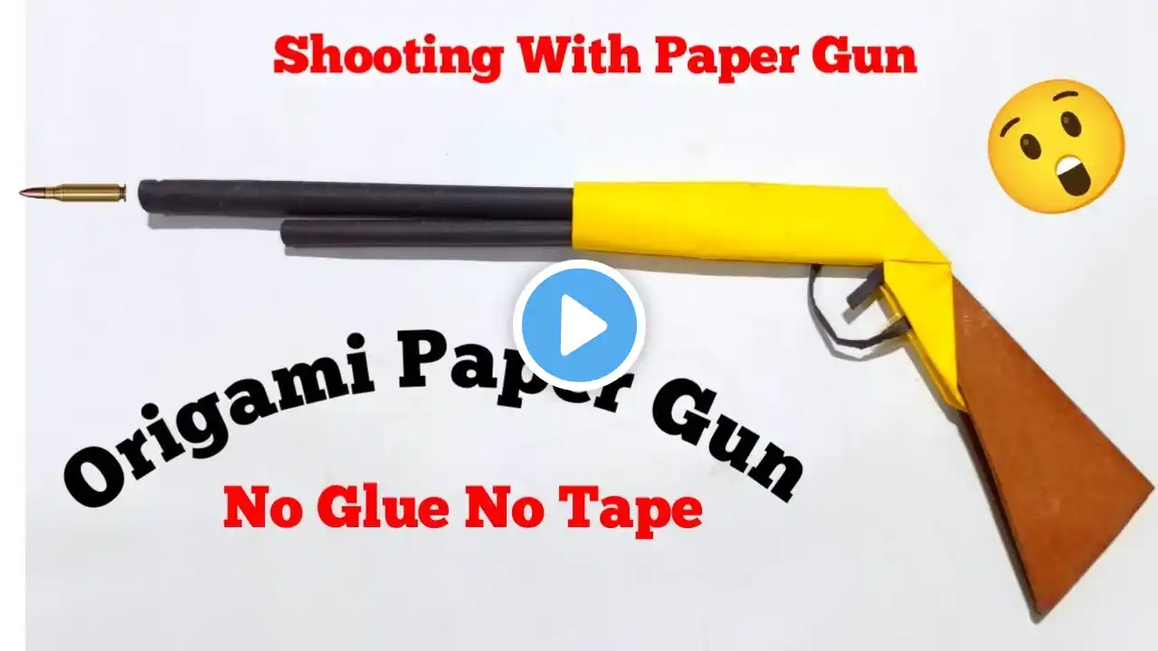 How to make unbelievable Origami Gun| pistol | How to make paper Gun  | Gun | Craft #viralvideo #gun