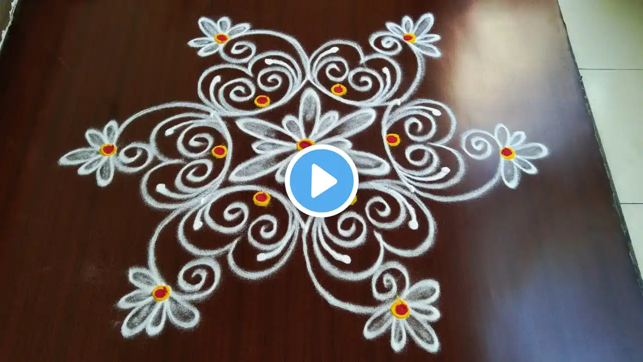 3×2 Simple Daily Morning Kolam/ Easy Beautiful Traditional Muggulu/ Small Creative Beginners Rangoli