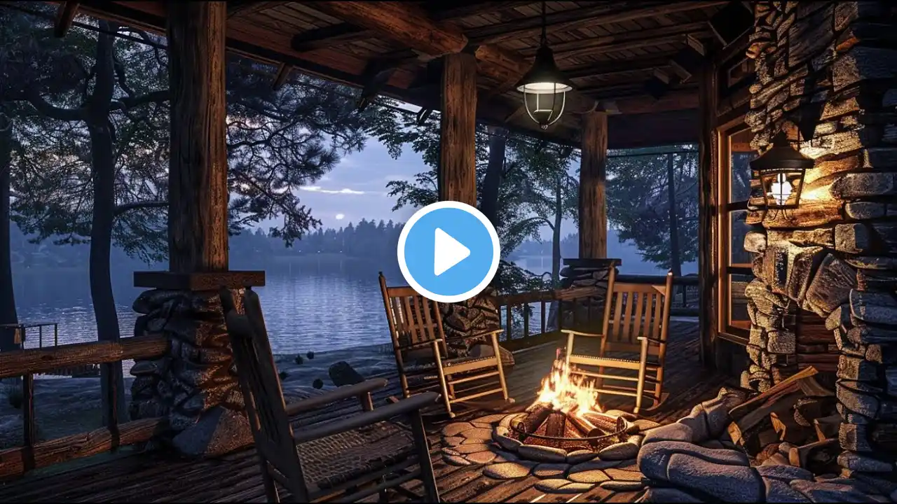 Cozy Spring Morning | Forest Birdsong, Lake Waves, and Campfire Ambience for Relaxation