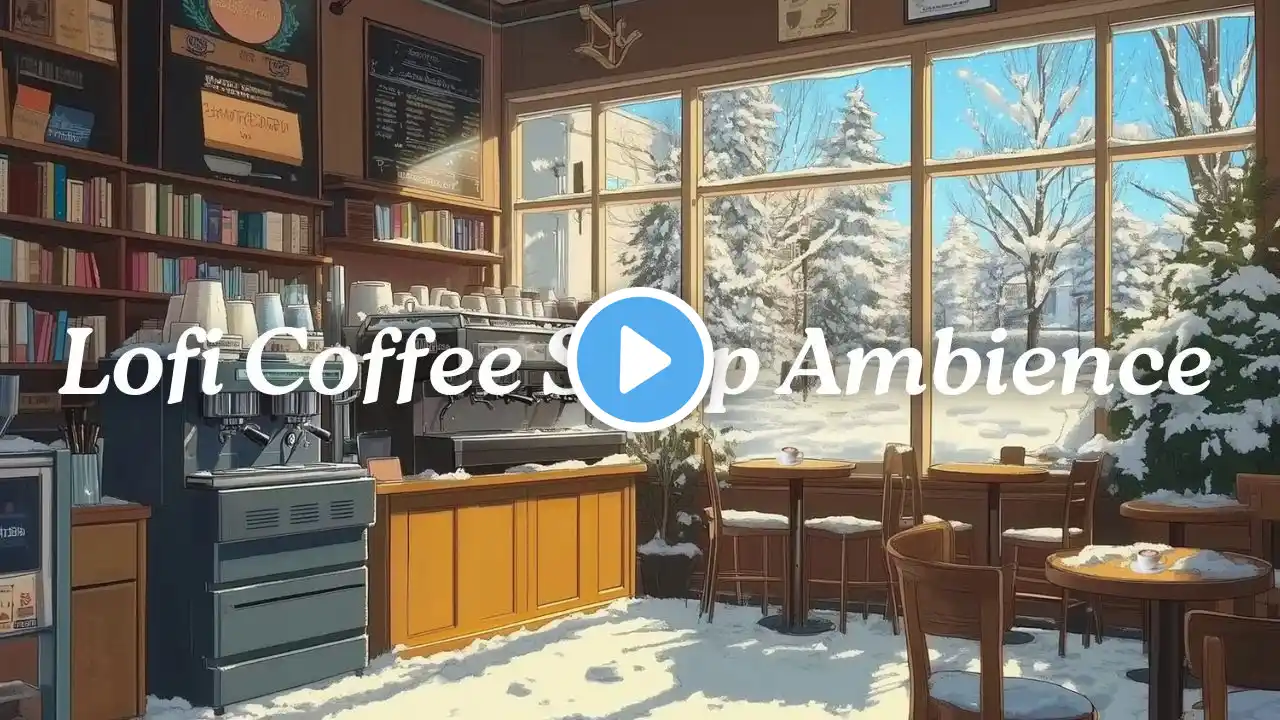 Peaceful Winter Morning☕️Lofi Coffee Shop Ambience❄ Chill Lofi Beats for a Productive Study/Work Day