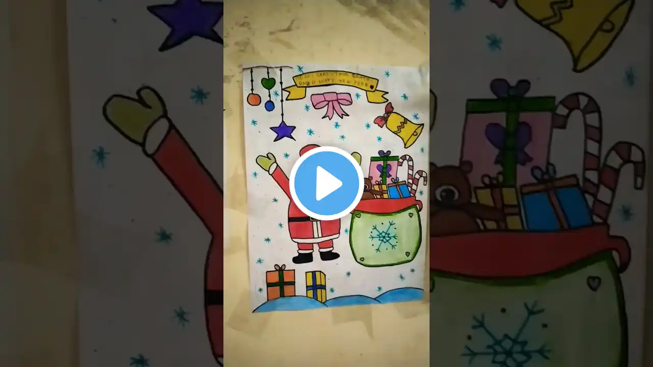 Christmas Santa Claus with gift bag drawing #christmas #music #Santaclaus  ❄️❄️☃️🥳🪩🎉🧑🏻‍🎄⛄☃️🧑🏻‍🎄🤗💝🎀