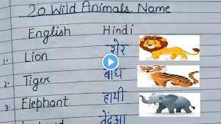 Top 20 Wild Animals Names | English to Hindi | Kids Learning Video |Learn with Fun‪@Learno-pedia‬