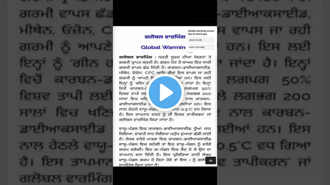 Essay on Global warming in punjabi llਆਲਮੀ ਤਪਸ਼ ਜਾਂ ਸੰਸਾਰੀ ਤਾਪ ਜਾਂ ਗਲੋਬਲ ਵਾਰਮਿੰਗ essay #shortsvideo