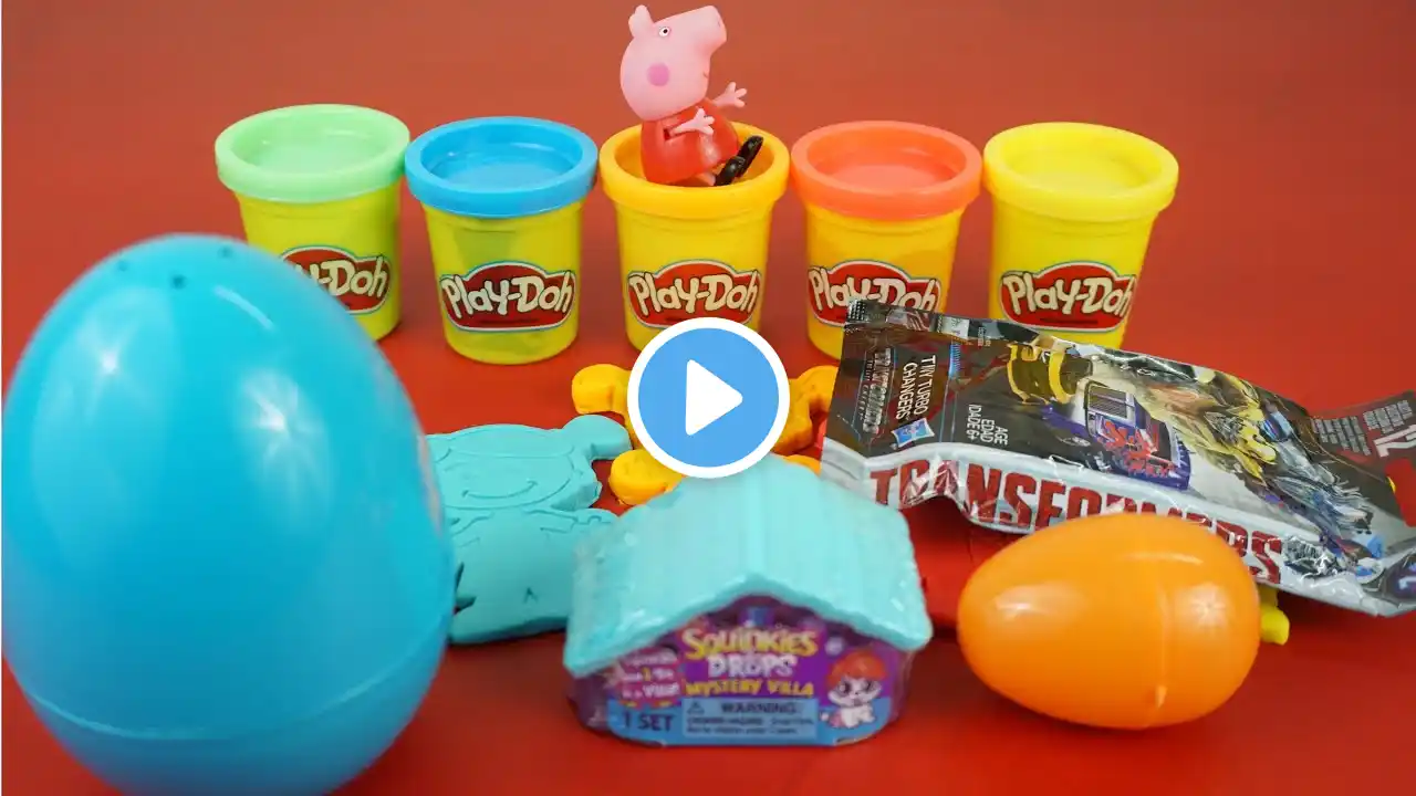 Learn Numbers and Colors with Play Doh Clay figurines,Paw Patrol Marshall,Squinkies Mystery Villa