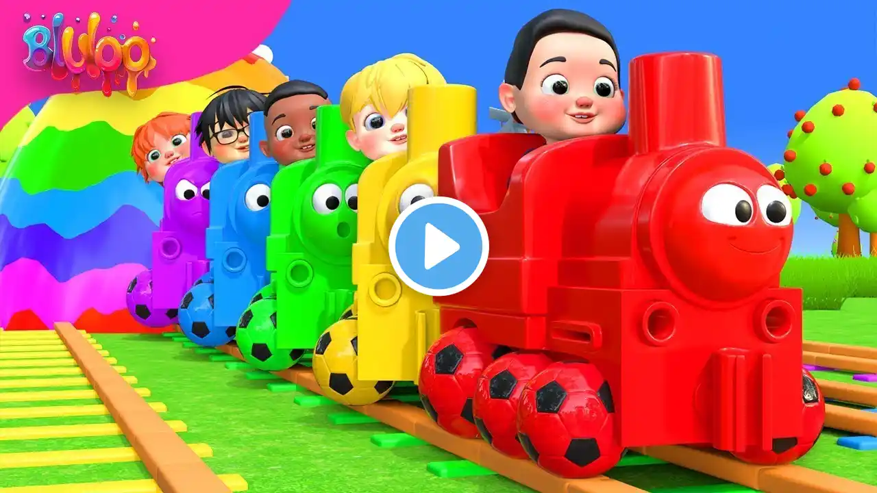 Train Choo Choo Song | Colorful Train | BluLoo Nursery Rhymes & Kids Songs