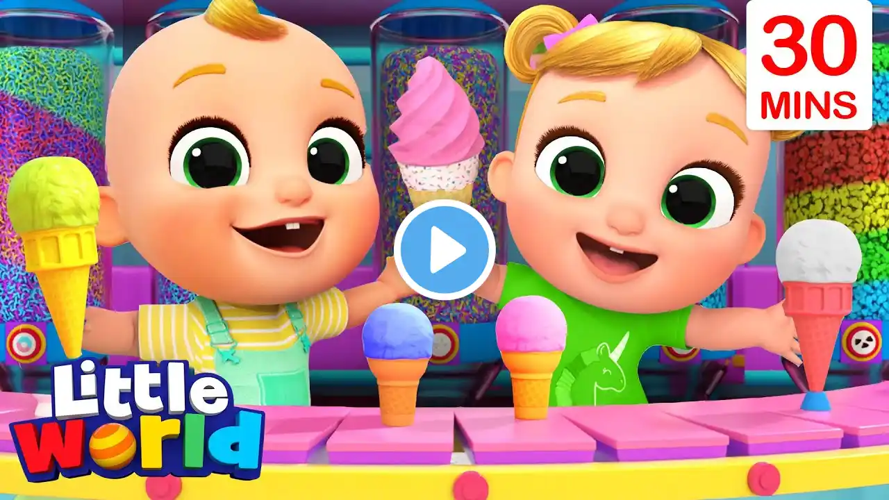 Ice Cream Song With Nina And Nico + More Kids Songs & Nursery Rhymes by Little World