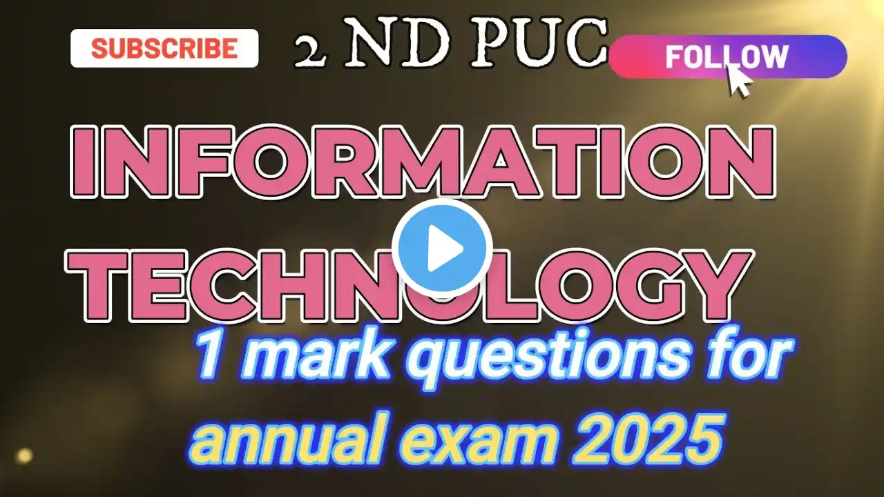 INFORMATION TECHNOLOGY 1 MARK IMPORTANT QUESTIONS 2ND PUC