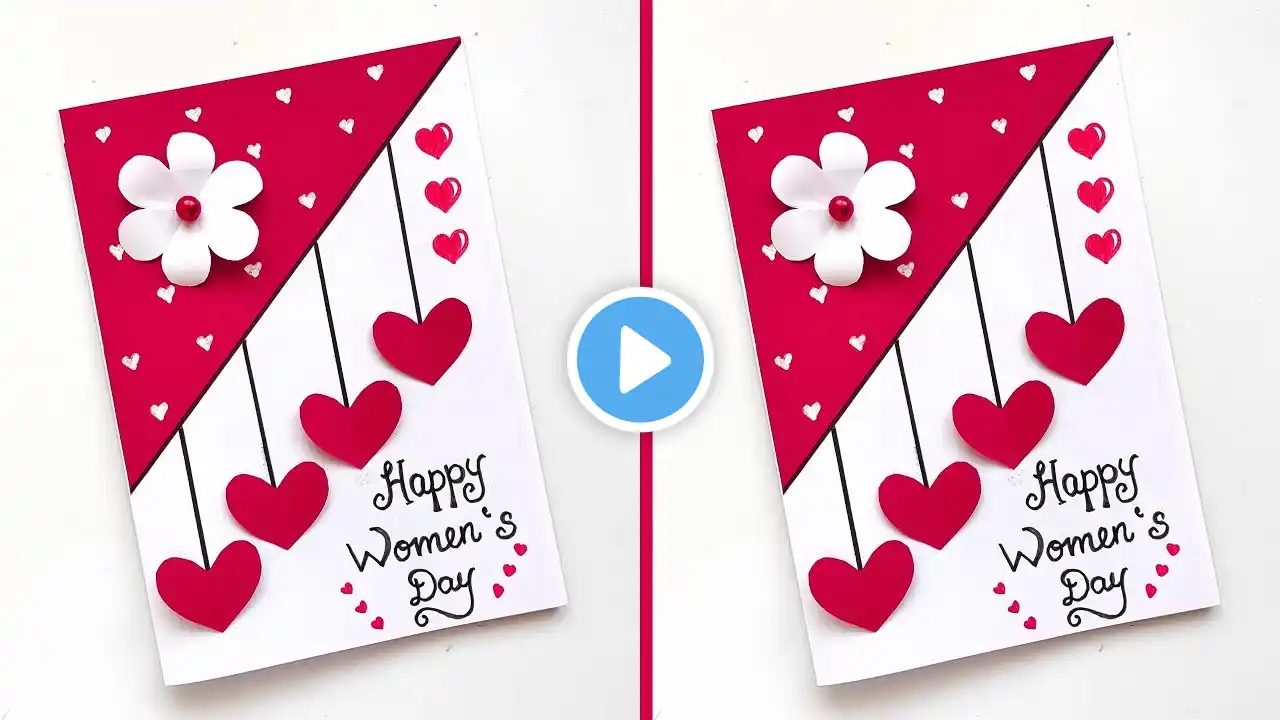 Easy & Best Women's Day Card Ideas |❤️ Women's Day Greeting Card ❤️ | DIY Handmade Women's Day card
