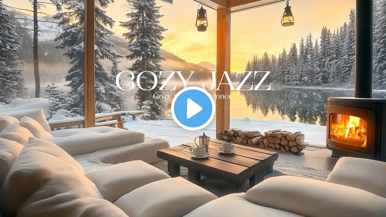 Peaceful Winter Balcony by the Lake ❄️ Cozy space with Jazz Music for an Energetic Start to the Day