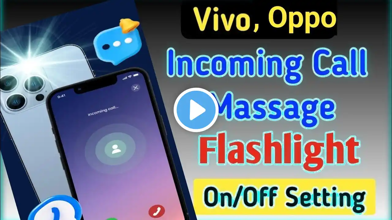 Vivo Mobiles incoming call flash light setting| Oppo A78 me incoming call flash light on kaise kare|
