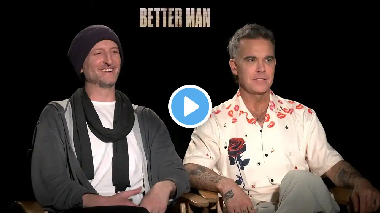 Robbie Williams BETTER MAN movie interviews Jonno Davies, Raechelle Banno, Michael Gracey 4K