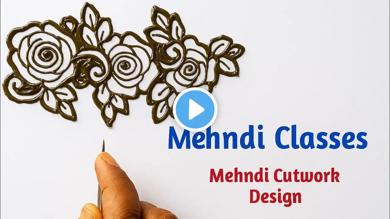 Mehndi Classes Day 14 | Beautiful Cutwork Bunch π Mehndi Design | Cutwork Mehndi | Simple Mehndi