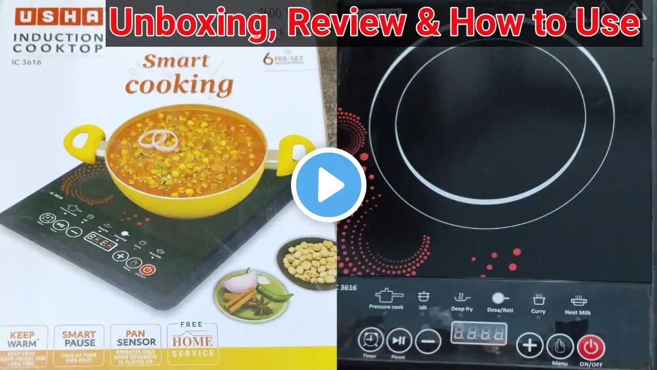 USHA Induction Cooker (Usha IC3616) New Model Unboxing, Review, Live Demo & How To Use in Hindi🔥🔥