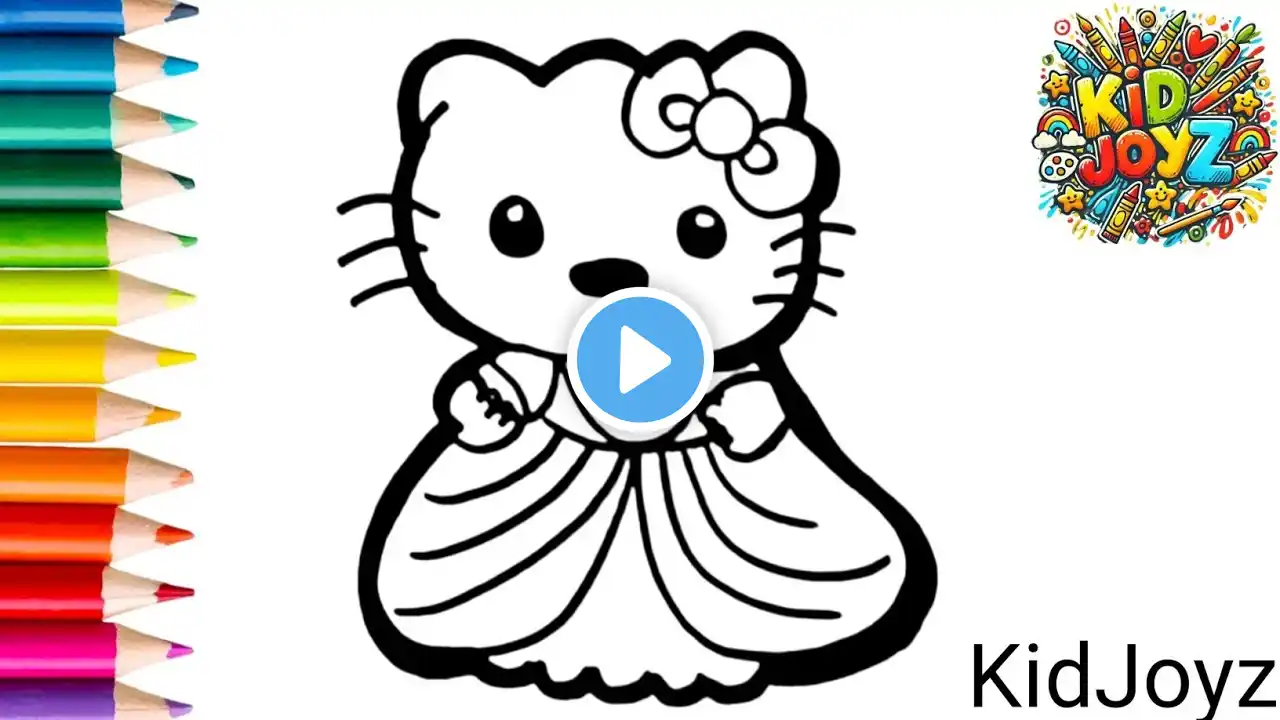 Hello Kitty for Christmas πβDrawing, Colouring, Painting for kids and Toddlers in easy step by step