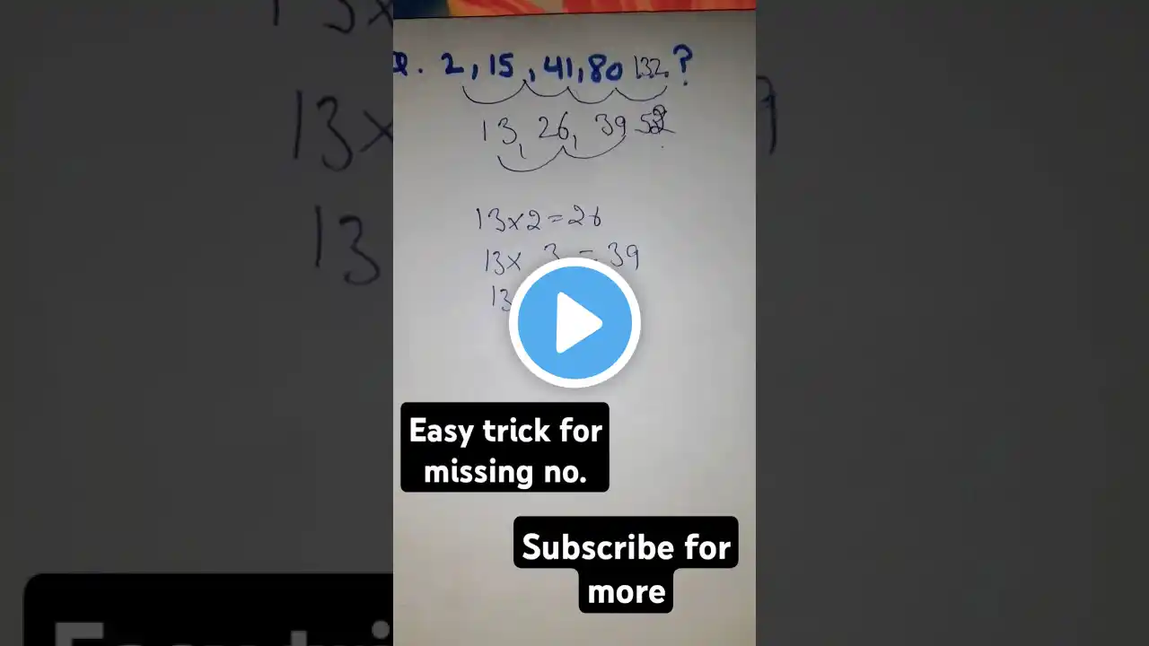 Easy trick for missing no.| subscribe for more|| #ugc #maths #shortsvide #viralvideo #education