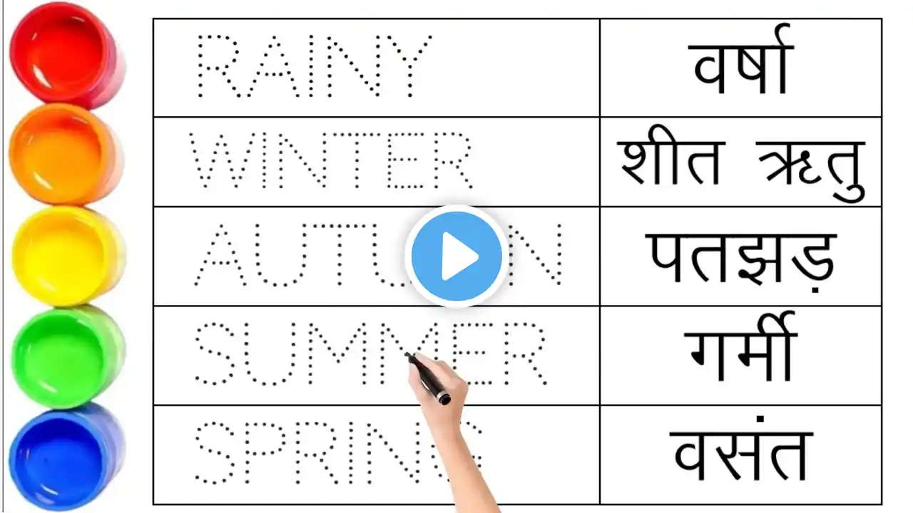 ऋतुओं के नाम || Season Name in English and Hindi || seasson name || mausam ke naam || name of season