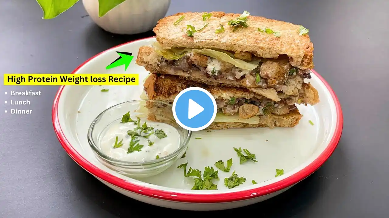 High Protein Veg Sandwich | Weight Loss Recipes In Hindi | Soya Chunks Dinner Sandwich | Sandwiches