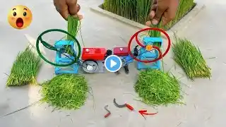 diy tractor double engine with double chaff cutter machine |  @sunfarming7533   @sanocreator