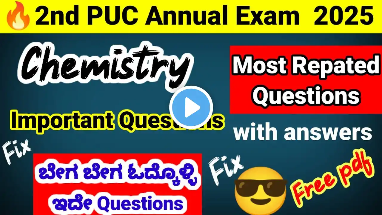 2nd puc chemistry important questions for annual exam 2025 kseab