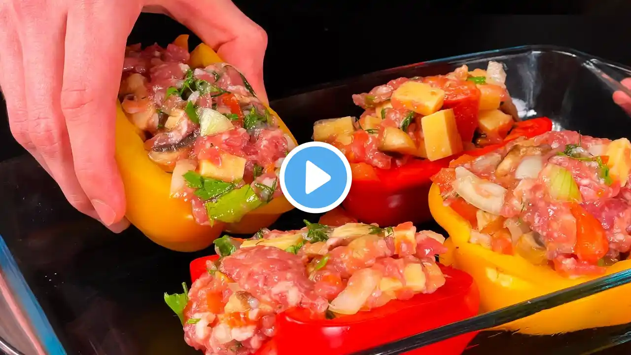 You definitely haven't cooked stuffed peppers in the oven like this. Universal dish: halved peppers