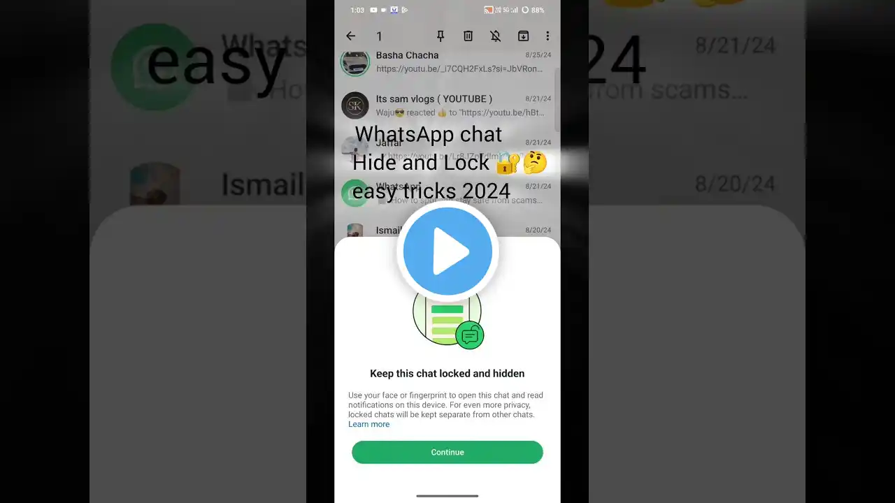 Whatsapp chat hide and Lock |ವಾಟ್ಸಾಪ್ ಚಾಟ್ ಅನ್ನು ಹೇಗೆ Hide ಮತ್ತು Lock ಮಾಡುವುದು | #shorts #whatsapp