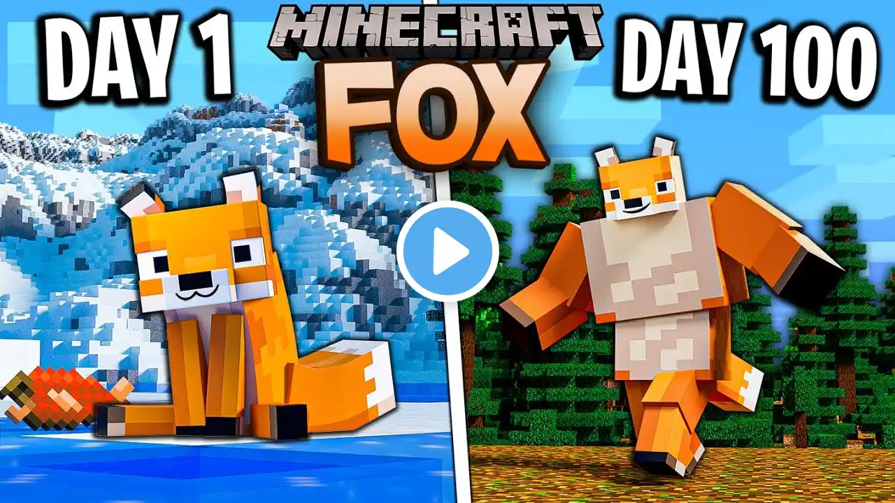 I Survived 100 Days as a FOX in Minecraft