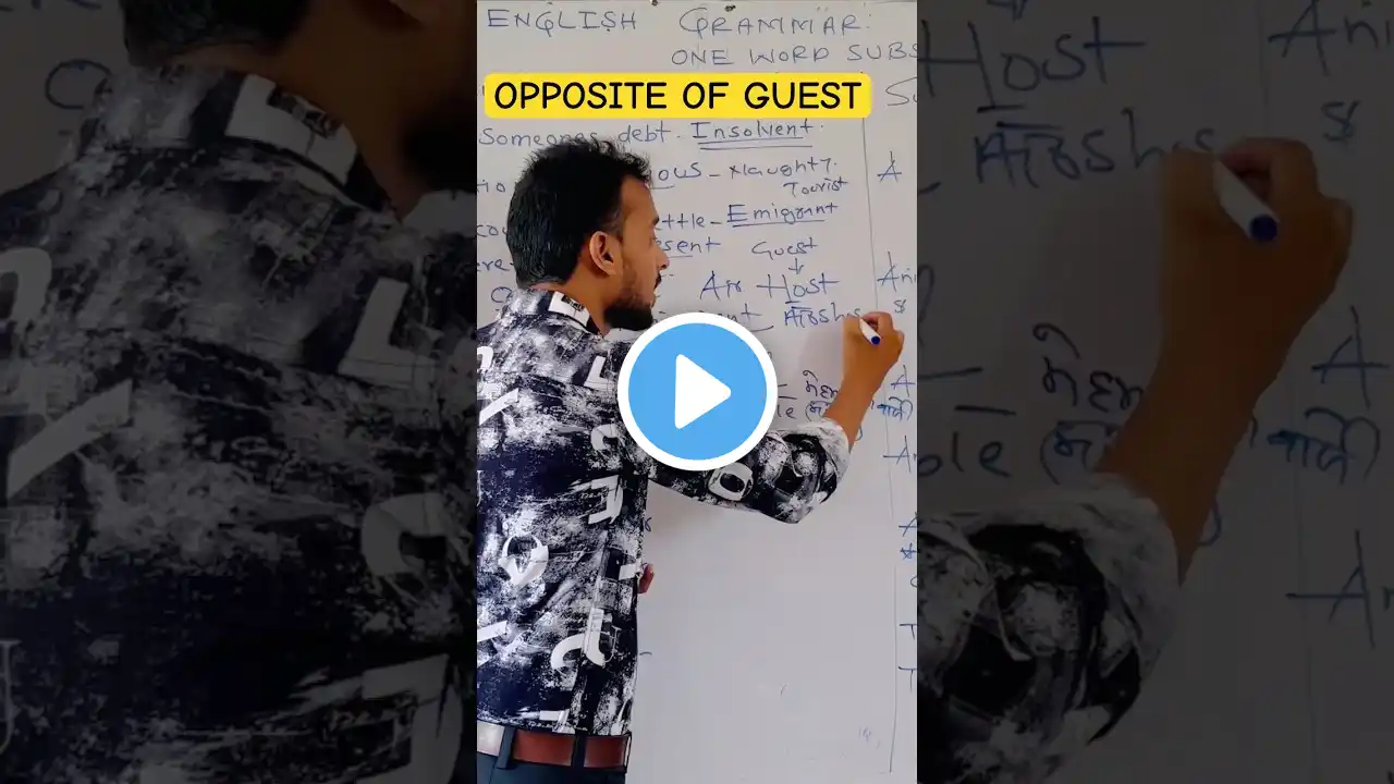 Guest ka opposite kya hoga ? #education #antonyms #one_word_substitution