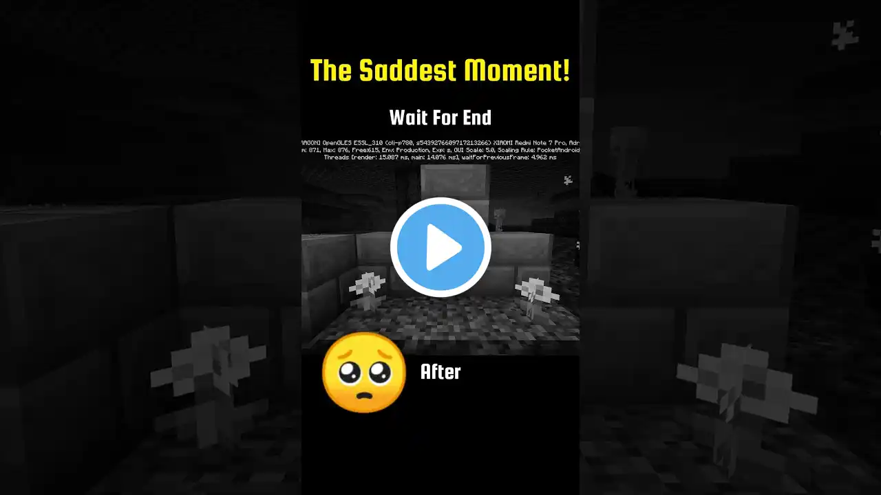 The Saddest Moment In Minecraft 🥺😉 #shorts #sadstatus #minecraftshorts #minecraft