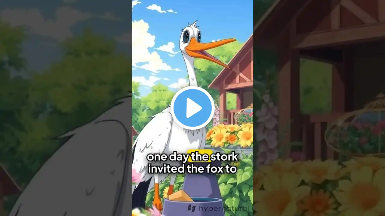 The fox and the stork#animals #cartoon #story #moralstories #shorts