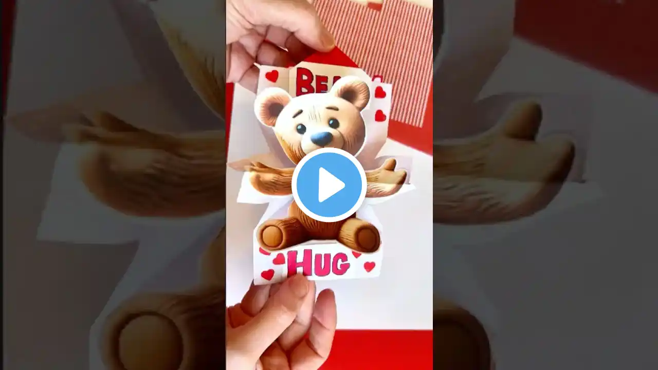 DIY Pop-Up Valentine’s Card – Teddy Bear Hug Craft for Kids!