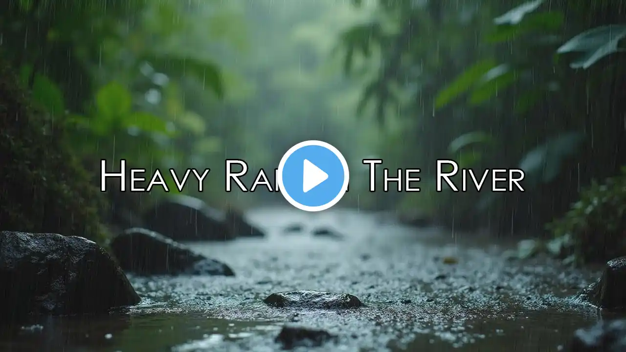 🌨 Relaxing Rain & Soothing River Sounds Near a Beautiful Waterfall in the Rocky Mountains