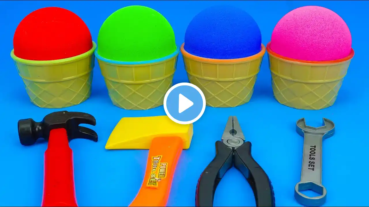 Satisfying Video l How To Make Playdoh Ice Cream Cups Animals Surprise Eggs Cutting ASMR #891010