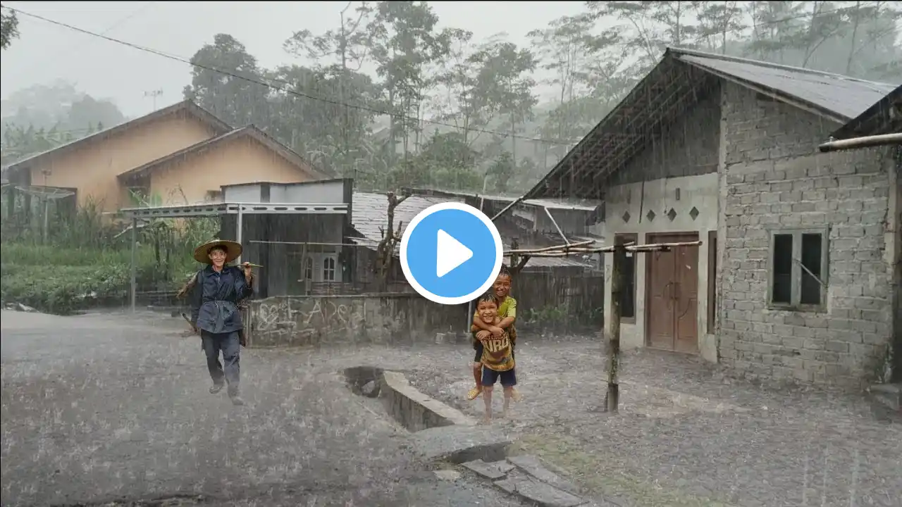 Super Heavy Rain and Thunder in Village Life | Sleep Well with the Sound of Rain