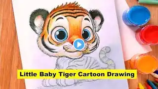 How to Draw | Little baby tiger ड्राईंग की कलरिंग कैसे करते है सिखना है तो इस व्हिडीओ को जरुर देखे.