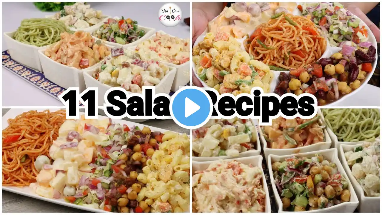 11 SALAD RECIPES ❗️ Salad Bar Restaurant Style by (YES I CAN COOK)