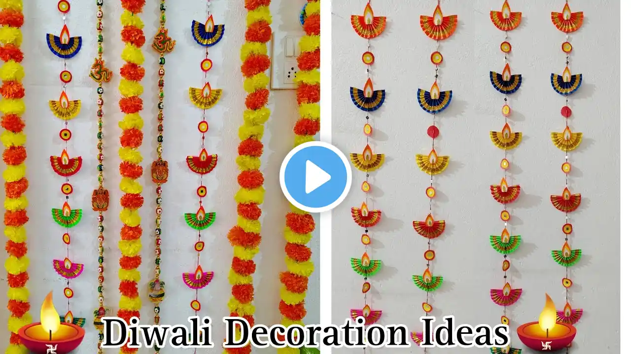 DIY Paper Diya | Diwali Wall Decor | Diya Door Toran | Diwali Decoration Ideas | Diwali Home Decor