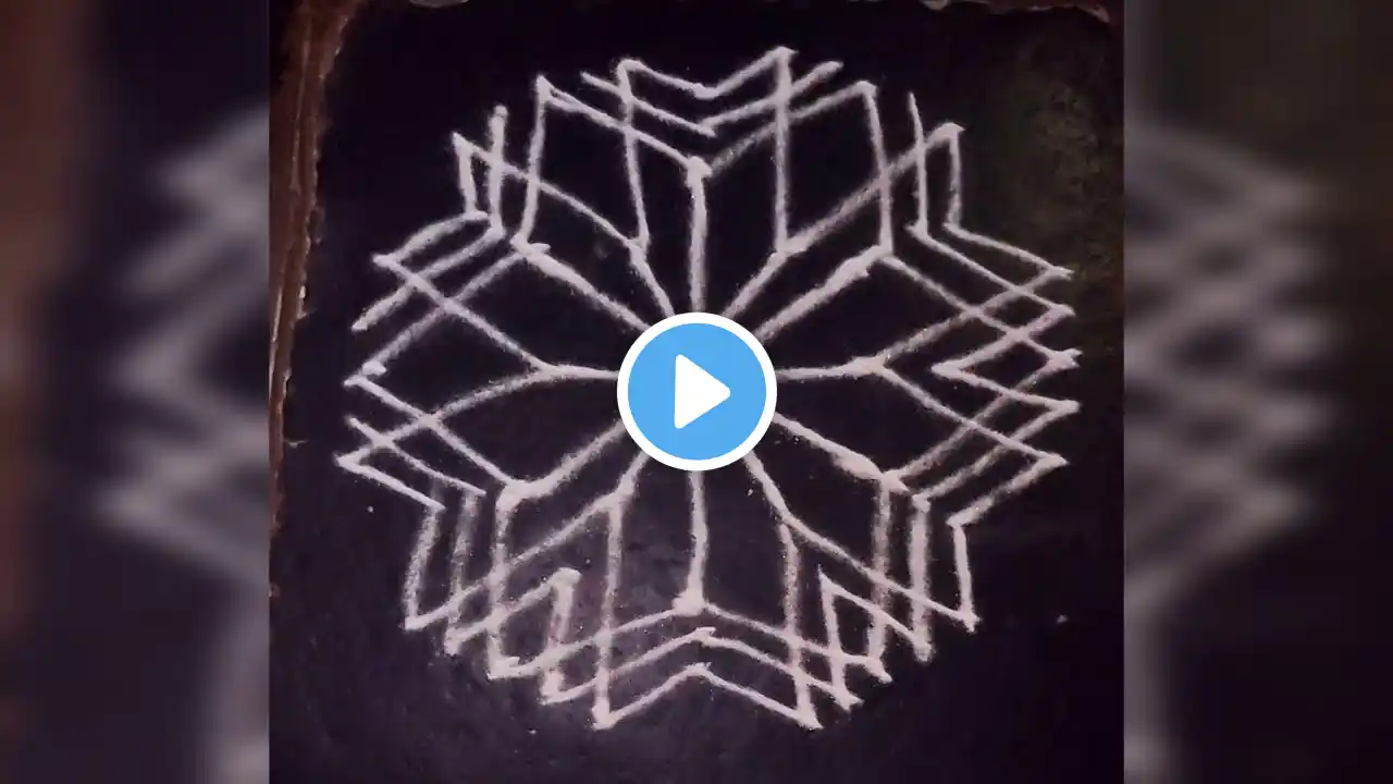 3-2 free hand rangoli #rangoli #muggulu #kolam #dailyrangoli #easyrangoli