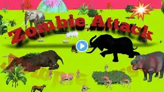 Zombie elephant animal attack | Zombie bull |zombie cow cartoon| zombie lion vs Tiger Cartoon lovers