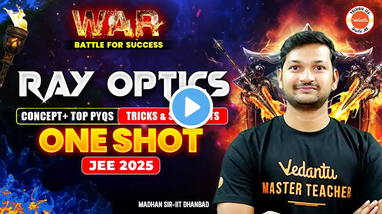 Ray Optics - One Shot | Concept + Top PYQs | Tricks & Shortcuts | JEE 2025 | Madhan Sir