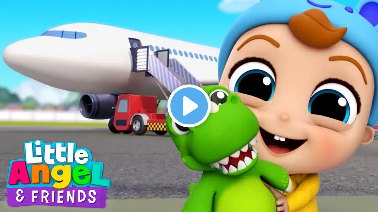 Wheels on the Airplane (Dinosaur version) | Little Angel And Friends Kid Songs