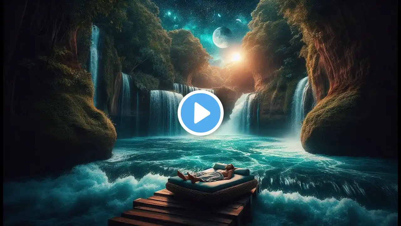 Enchanting Ocean Waves & Waterfall Sounds | Deep Sleep, Relaxation & Meditation