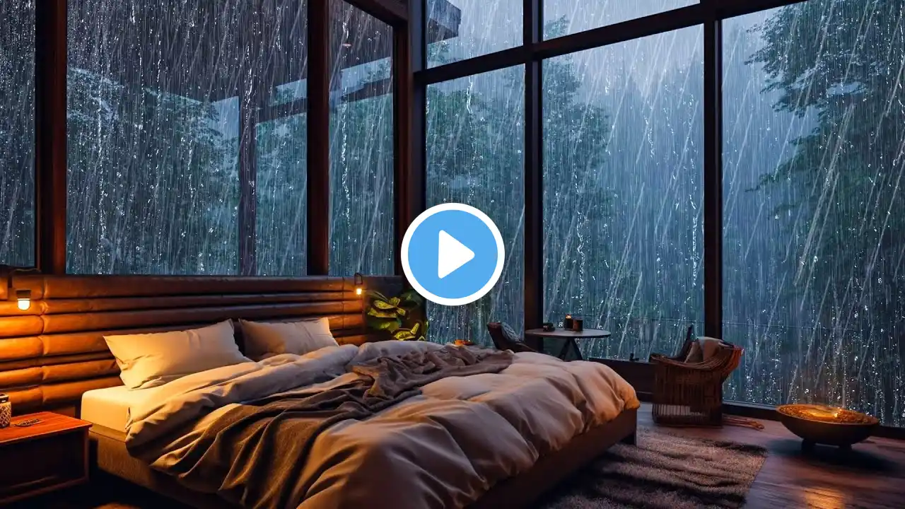 Rain Sounds for Sleeping No Ads - Heavy Rain and Intense Thunder for Deep Sleep, Relieve Stress