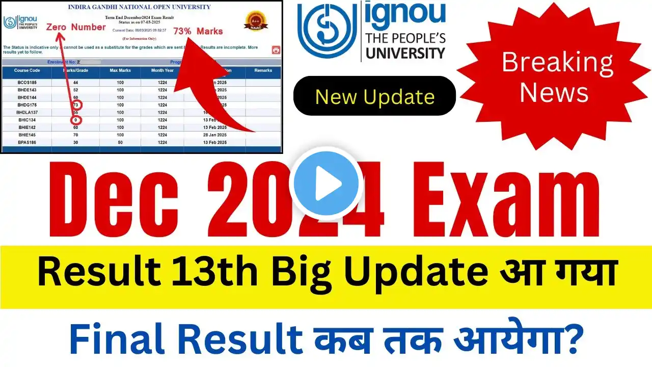 {Breaking News} Dec 2024 Result Published | Ignou Result December 2024 Exam | IGNOU Exam Result 2024