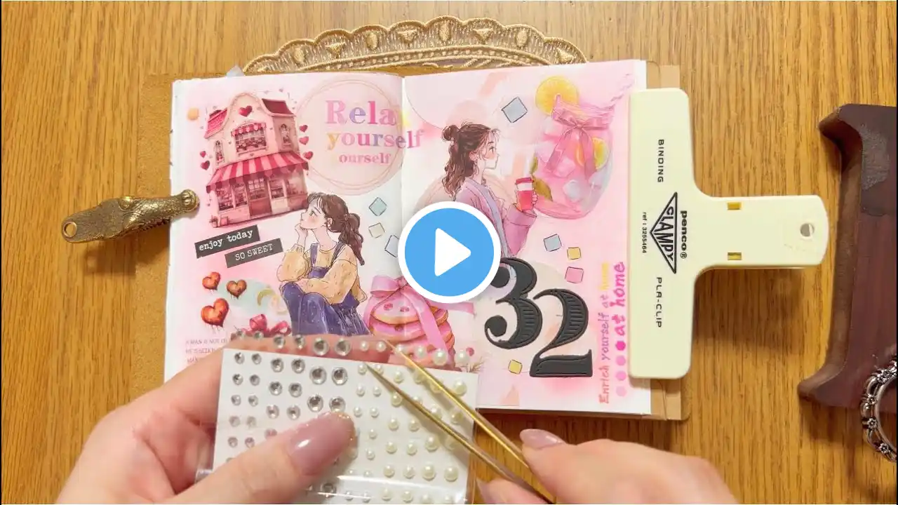 ASMR 様々な音のピンクコラージュ　Collage of various sounds. "enjoy today"so sweet"
