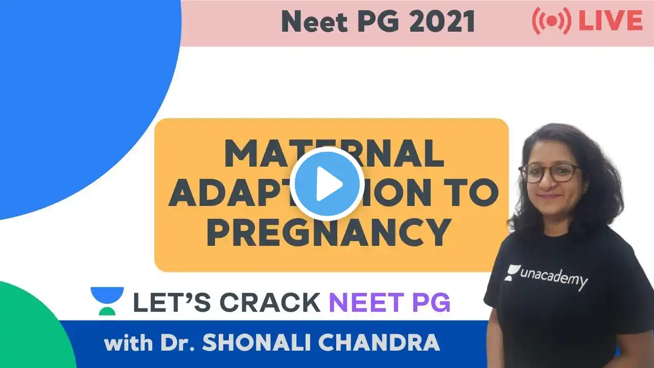 Maternal Adaptation to Pregnancy |  Part 1 | NEET PG 2021 | Dr. Shonali Chandra