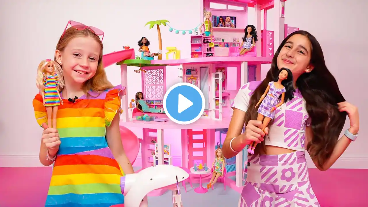 Nastya and Eva in Barbie's escape rooms