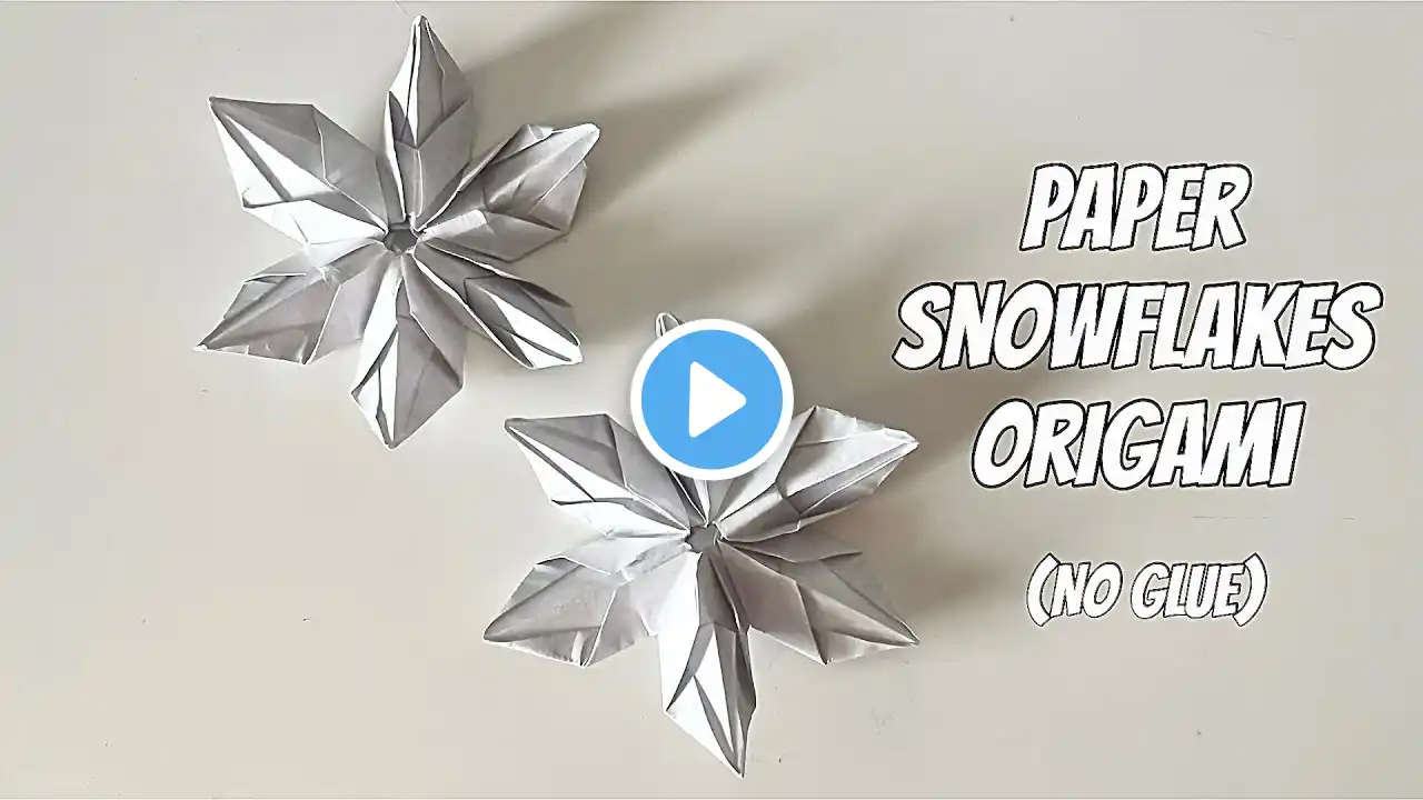 Snowflakes Origami | Christmas Tree Ornament DIY Decor | How to Make Paper Snowflakes | No Glue Art