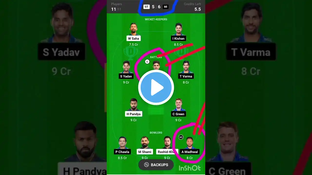 GT vs MI Dream 11 prediction#shorts #mi#srh#pk#gt#ipl#csk #dream11#ipl2023,#trending#viratkohli