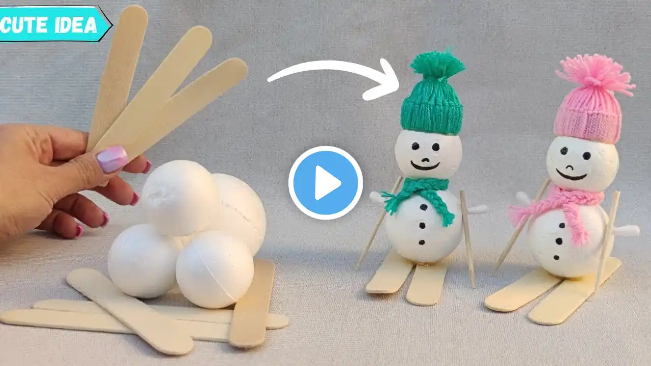 Once You Learn This Idea You Will Want To Try It Immediately😍//Styrofoam  foam balls☃️